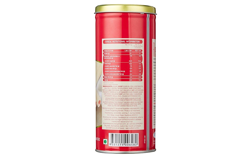 Redondo Strawberry Flavoured Cream Wafers    Container  200 grams